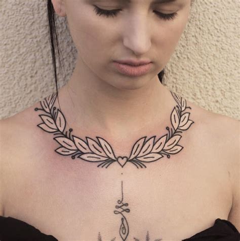 Necklace Tattoo Around Neck