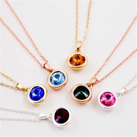 necklace birthstone pendants