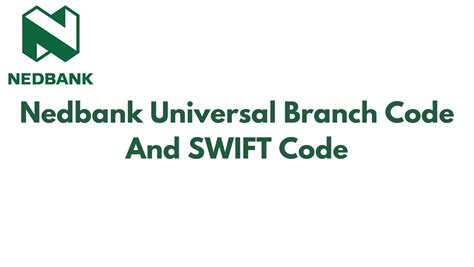 nedbank universal branch code for eft
