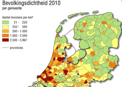 nederland inwoners per km2