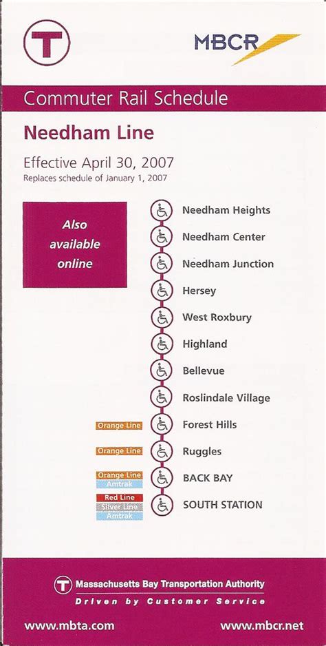needham line train schedule