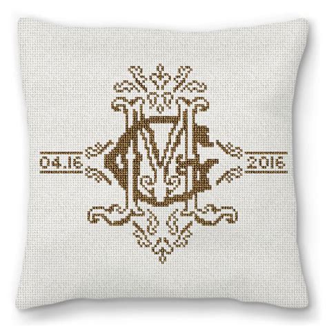 Needlepoint Monogram Pillow