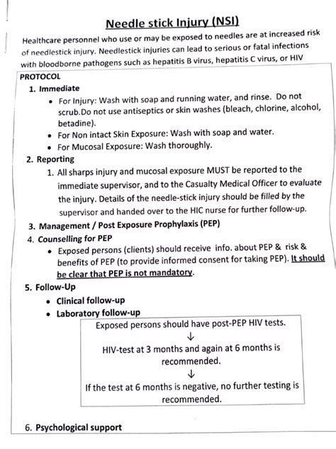Needlestick Protocol Pdf