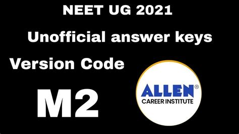 neet 2021 m2 answer key