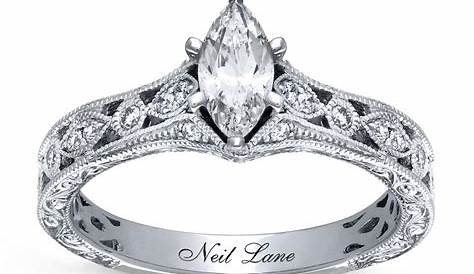 Neil Lane Marquise Cut Engagement Ring 1 2 Carat Diamond White Gold Kay Diamond