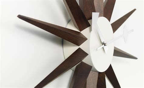 Nelson Sunburst Clock Walnut