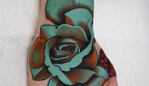 Neo Traditional Rose Hand Tattoo s Tatuagem Na Mão, Tatuagem