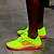 neon colored running shoes