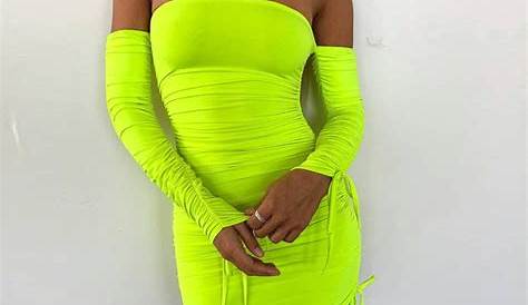 Neon Dress Off The Shoulder Hot Pink Roll Neck Bodycon Pink Outfits