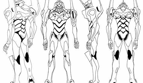 Neon Genesis Evangelion Outline " Unit One Black And White" Poster By