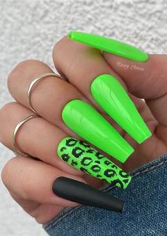 Neon Green And Black Acrylic Nails: The Trendiest Nail Art Of 2023