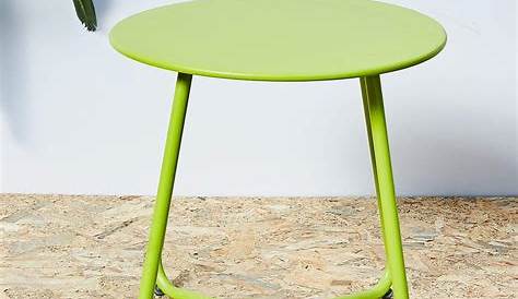 Neon Green Patio Table Grand Round Metal Side End Steel Coffee