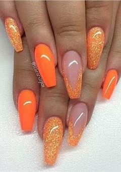 Neon Orange Acrylic Nails - Trendy And Vibrant Nail Art