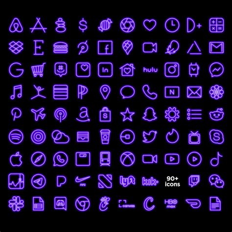Neon Purple App Icons Ios 14
