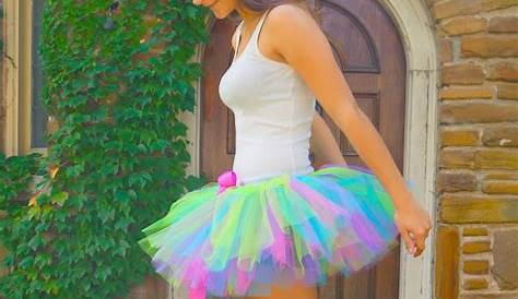 Neon Tutu Outfit Multi Colored Adult Rave Race Etsy