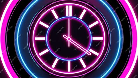 Neon Clock Face