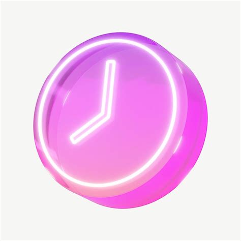 Neon Clock Icon Pink