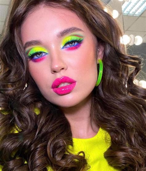 Image of a woman with neon makeup