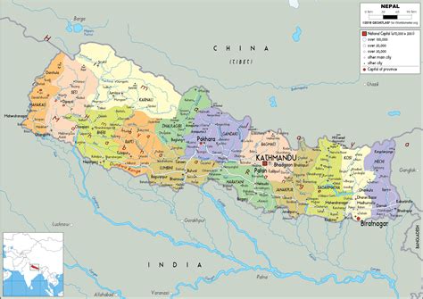 Full administrative map of Nepal. Nepal full administrative map