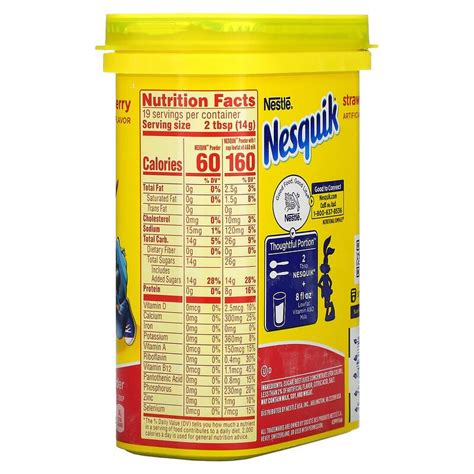 nesquik nutrition label iron