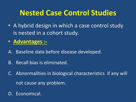 nested case control study advantages