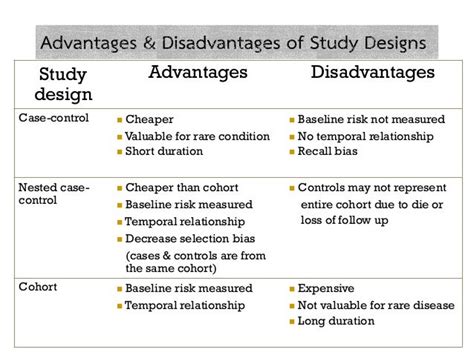 nested case control study advantages disadvantages