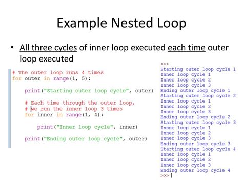 nested for loop example