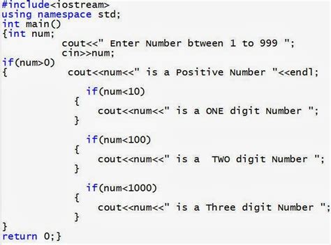 nested if else statement in c++ example program pdf