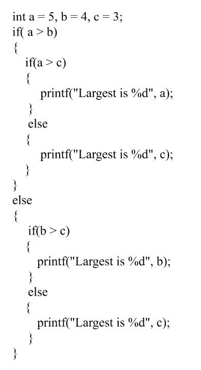 nested if example in c