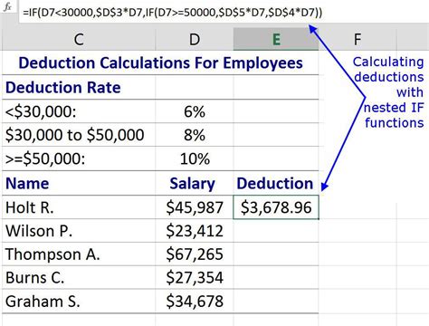 nested if function excel definition