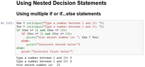 nested if statement in python example program