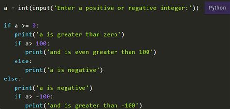 nested if statements in python examples