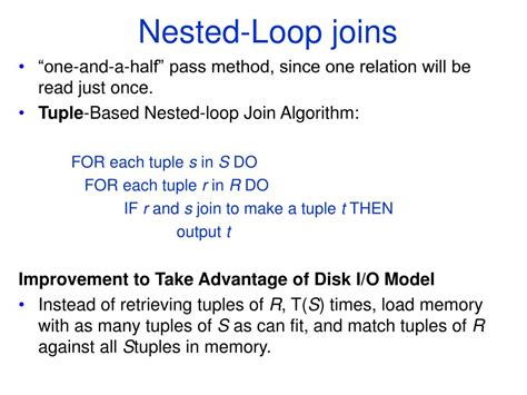 nested loop join algorithm