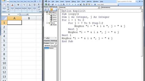 nested loops excel vba