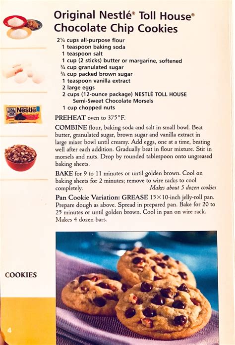 nestle toll house cookie recipe printable