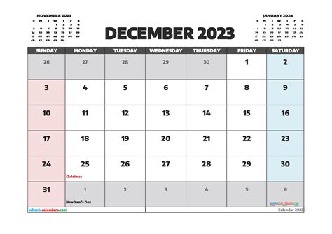 net december 2023 schedule