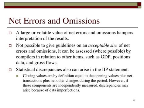 net errors and omissions definition