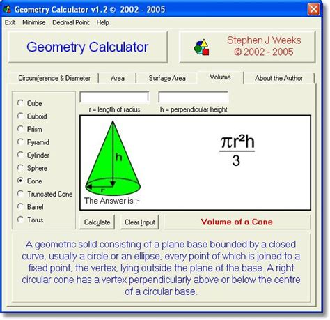 Net Geometry Calculator