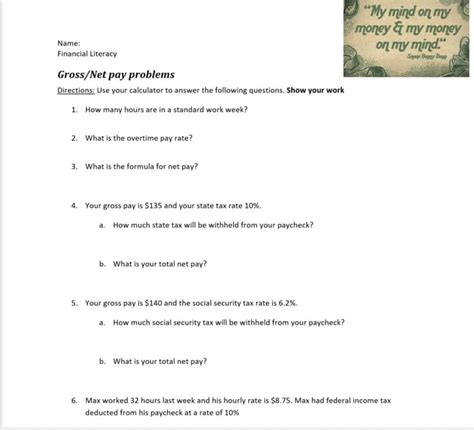 Net Pay Practice Problems