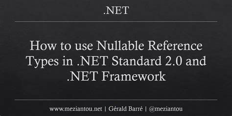 Net Standard Nullable Reference Type