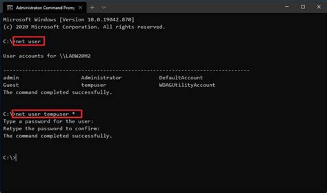 net user syntax change password