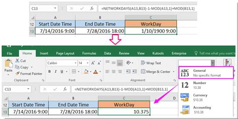 net working hours excel