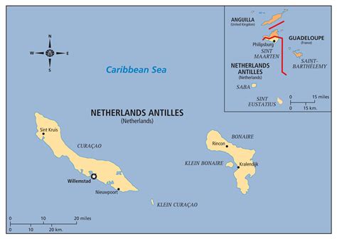 netherlands antilles on a map