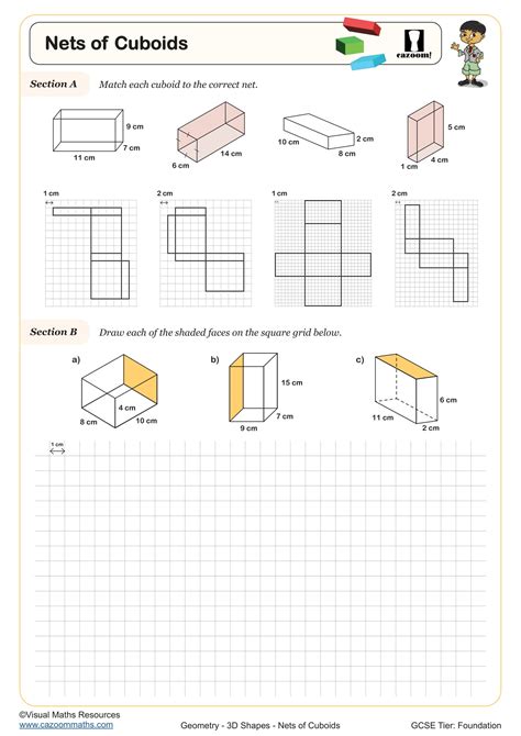 Nets Of Cube And Cuboid Worksheet
