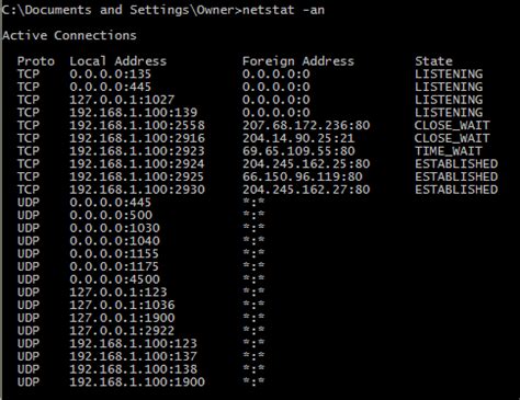 netstat command windows for a specific ip address