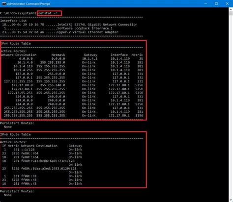 Netstat Routing Table