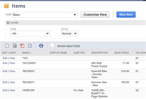 netsuite price levels setup