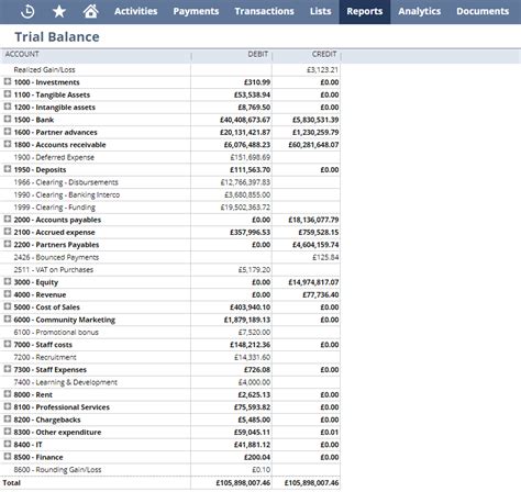 netsuite trial balance