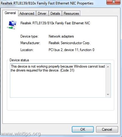 Network Adapter Code 31