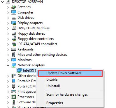 Network Adapter Driver Missing
